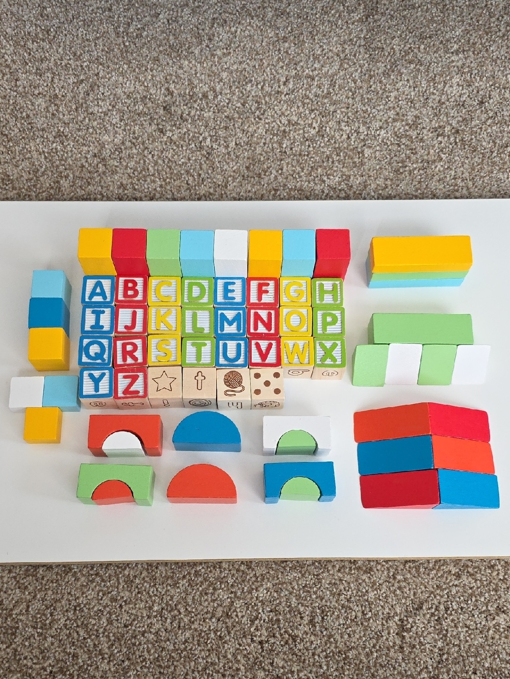 Wooden Blocks Set - ABC/123 Multicolor Blocks
